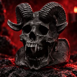 Bague Tête de Mort Bouc Hideux | Acier