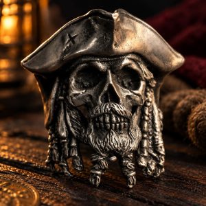 Bague Tête de Mort Capitaine Pirate | Acier