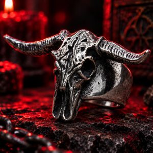 Bague Tête de Mort Crâne de Buffle | Acier
