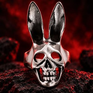 Bague Tête de Mort Crane de Lapin | Acier