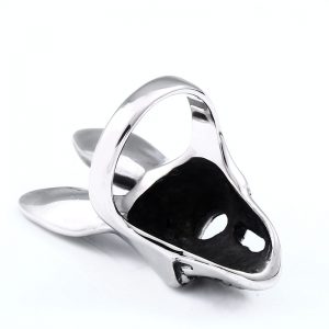 Bague Tête de Mort Crane de Lapin Acier