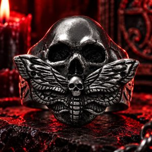 Bague Tête de Mort Crane de Papillon | Acier