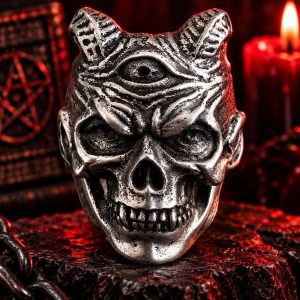 Bague Tête de Mort Démoniaque | Acier