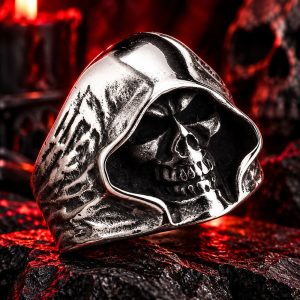 Bague Tête de Mort Faucheuse Souriante | Acier