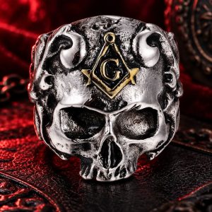 Bague Tête de Mort Maçonnique | Acier