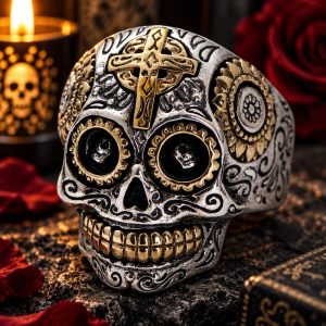 Bague Tête de Mort Mexicaine Argent