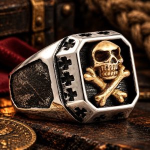 Bague Tête de Mort Os Croisés | Acier