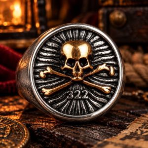 Bague Tête de Mort Pirate Sans Peurs Acier