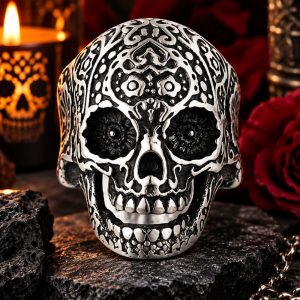 Bague Tête de Mort Resplendissance des Ténèbres Acier