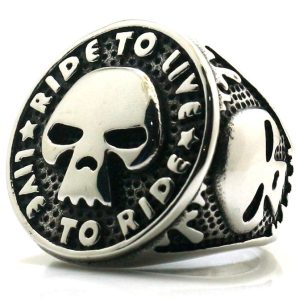 Bague Tete de Mort Rider Acier 1