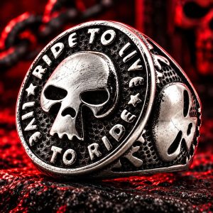 Bague Tête de Mort Rider Acier