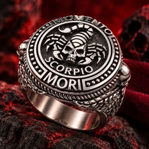 Bague Tête de Mort Scorpion Mortel | Acier