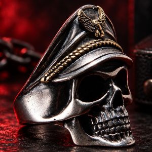 Bague Tête de Mort Soldat Allemand | Acier