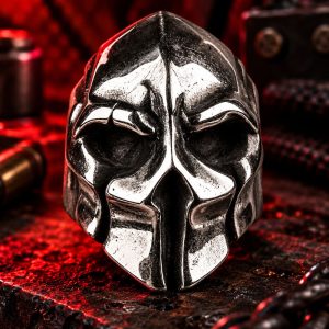 Bague Tête de Mort Spartiate Acier