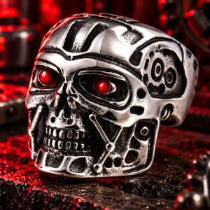 Bague Tête de Mort Terminator Acier