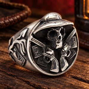 Bague Tête de Mort Cow-Boy | Acier