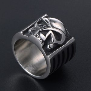 Anneau Tête De Mort En Acier Inoxydable