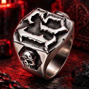 Bague Tête de Mort Chiffre 13 | Acier