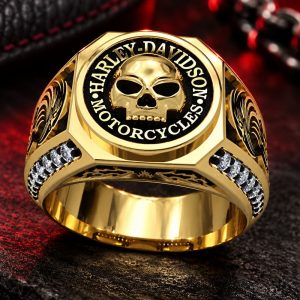 Bague Tête de Mort Dorée | Acier