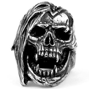 Bague Tete de Mort a Cheveux