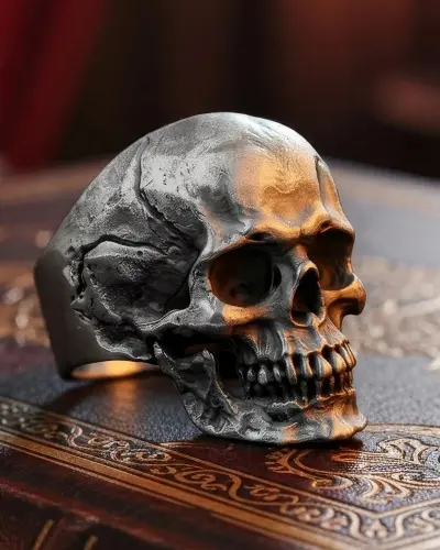 Bague Tête de Mort Tourmentée | Acier