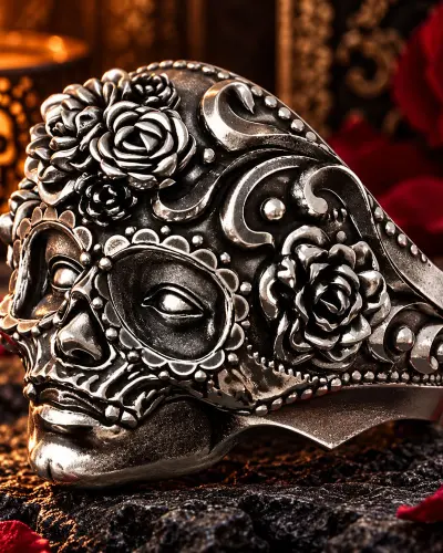 Bague Tête de Mort Santa Muerte Féminine | Acier