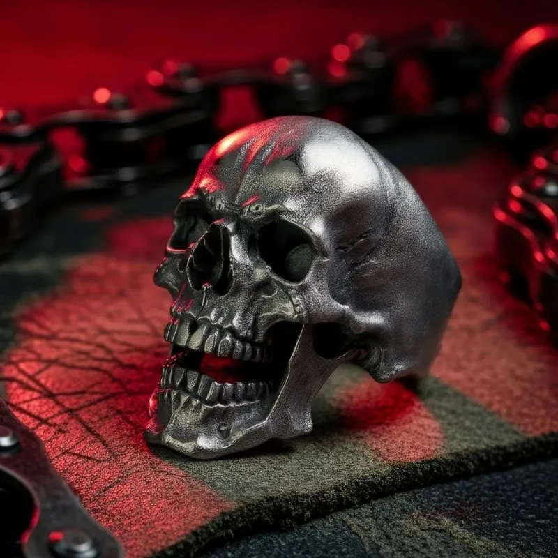 Bague Tête de Mort Terrifiante | Acier