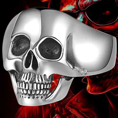 Bague Tête de Mort Rock | Argent
